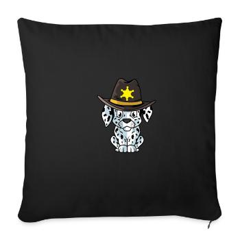 Sheriff Dalmatian Patrol Officer Gift - Housse de coussin décorative 45 x 45 cm - noir - Devant
