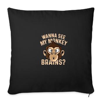 Des cerveaux de singe ? Drôle de cadeau de travailleur - Housse de coussin décorative 45 x 45 cm - noir - Devant