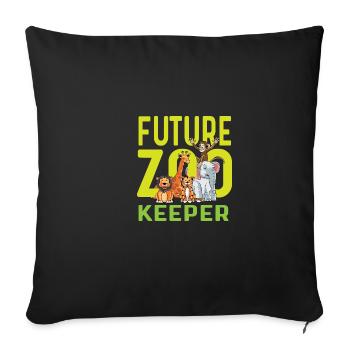 Future Zookeeper Zoologist Poison - Sofa pillowcase 17,3'' x 17,3'' (45 x 45 cm) - black - Front
