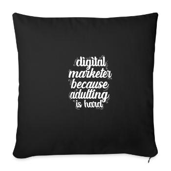 The adult is heavy office worker Gesche - Sofa pillowcase 17,3'' x 17,3'' (45 x 45 cm) - black - Front