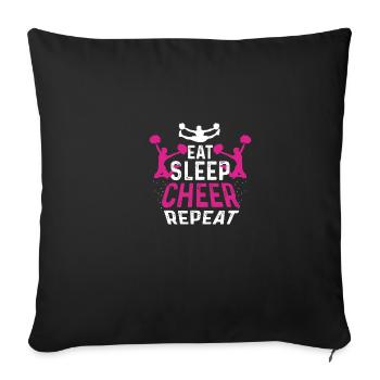 Eat Sleep Joy Cheerleader Poison - Sofa pillowcase 17,3'' x 17,3'' (45 x 45 cm) - black - Front
