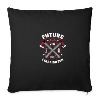 Future Firefighter Volunteer Fire Brigade Gi - Sofa pillowcase 17,3'' x 17,3'' (45 x 45 cm) - black - Front