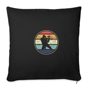 Paintball Retro Hobbyist Gift - Sofa pillowcase 17,3'' x 17,3'' (45 x 45 cm) - black - Front