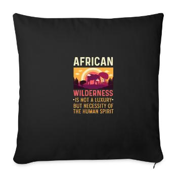 African Wilderness Zoologist Gift - Sofa pillowcase 17,3'' x 17,3'' (45 x 45 cm) - black - Front