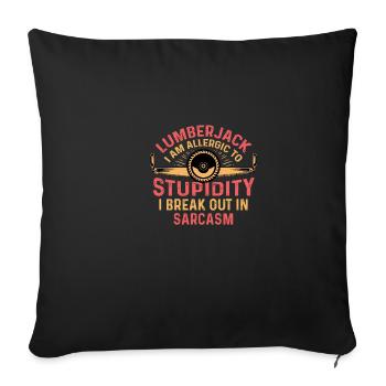 Outburst in sarcasm Sarcastic person gift - Sofa pillowcase 17,3'' x 17,3'' (45 x 45 cm) - black - Front
