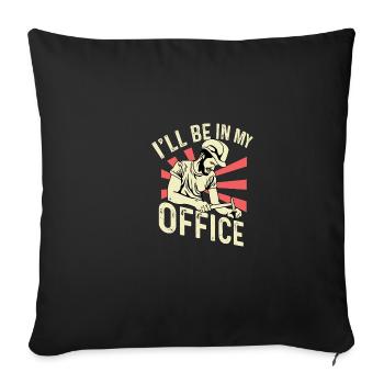 In my office carpenter Poison - Sofa pillowcase 17,3'' x 17,3'' (45 x 45 cm) - black - Front
