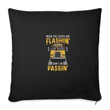 Don't be passsin' BUS Tour Guide Gift - Sofa pillowcase 17,3'' x 17,3'' (45 x 45 cm) - black - Front