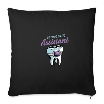 Kieferorthopädischer Assistent Zahnarzthelferin Gi - Sofakissenbezug 45 x 45 cm - Schwarz - Vorne