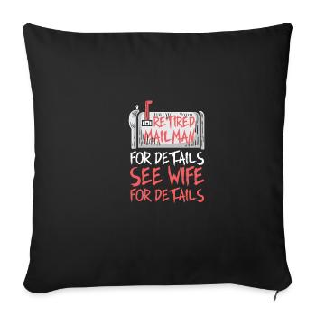 Retired Mailman Postman Gift - Sofa pillowcase 17,3'' x 17,3'' (45 x 45 cm) - black - Front