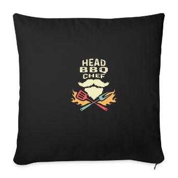 Head BBQ Chef Chef Gift - Sofa pillowcase 17,3'' x 17,3'' (45 x 45 cm) - black - Front