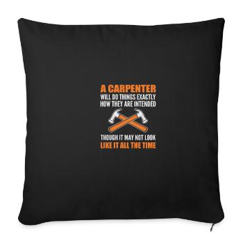 Will do things furniture maker gift - Sofa pillowcase 17,3'' x 17,3'' (45 x 45 cm) - black - Front