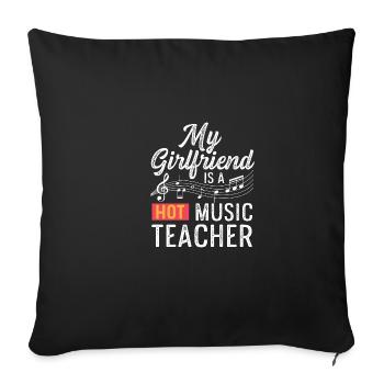 Professeur de musique chaude Cadeau de petit ami fier - Housse de coussin décorative 45 x 45 cm - noir - Devant