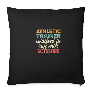 Running with scissors sports coach gift - Sofa pillowcase 17,3'' x 17,3'' (45 x 45 cm) - black - Front