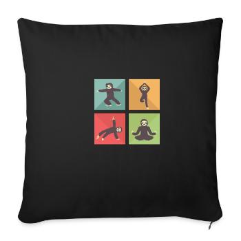Sloths meditate yoga teacher poison - Sofa pillowcase 17,3'' x 17,3'' (45 x 45 cm) - black - Front