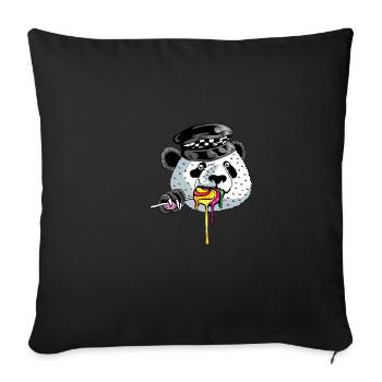 Panda Cop Polizist Gift - Sofakissenbezug 45 x 45 cm - Schwarz - Vorne