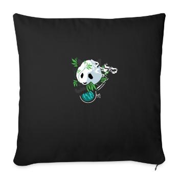Panda Hippie Stoner Skizzier Geschenk - Sofakissenbezug 45 x 45 cm - Schwarz - Vorne