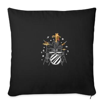 Giraffe -Drummer Instrumentalist Gift - Sofa pillowcase 17,3'' x 17,3'' (45 x 45 cm) - black - Front