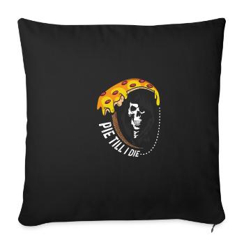 Cake until I die gourmet poison - Sofa pillowcase 17,3'' x 17,3'' (45 x 45 cm) - black - Front