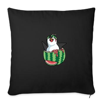 Melon Penguin Fruit Merchant Gift - Sofa pillowcase 17,3'' x 17,3'' (45 x 45 cm) - black - Front