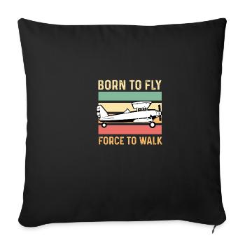 Obligé de courir un cadeau de mécanicien d’aéronef - Housse de coussin décorative 45 x 45 cm - noir - Devant