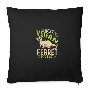 Meilleur cadeau végétalien pour les amoureux des animaux de compagnie - Housse de coussin décorative 45 x 45 cm - noir - Devant