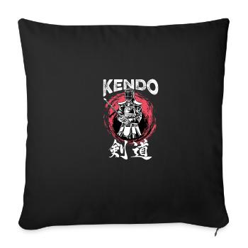 Kendo Warrior japanisch Geschenk - Sofakissenbezug 45 x 45 cm - Schwarz - Vorne