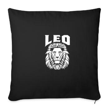 Leo -Zodiac -Sign Zodiac -Fan and love of nature - Sofa pillowcase 17,3'' x 17,3'' (45 x 45 cm) - black - Front