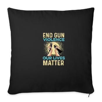 Ende Waffengewalt Friedensmacher Gift - Sofakissenbezug 45 x 45 cm - Schwarz - Vorne