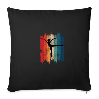 Retro Gymnastik Akrobaten Gift - Sofakissenbezug 45 x 45 cm - Schwarz - Vorne
