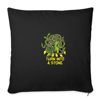 Se transformer en poison fictif de pierre - Housse de coussin décorative 45 x 45 cm - noir - Devant