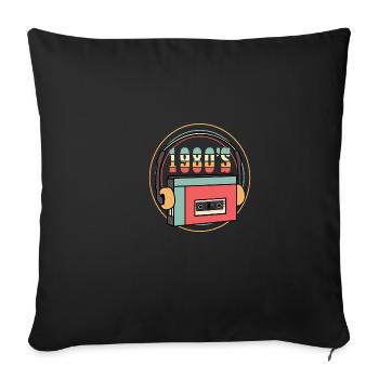 Cadeau grand-père ou grand-mère des années 1980 - Housse de coussin décorative 45 x 45 cm - noir - Devant