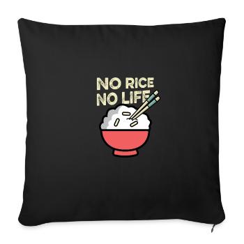 Pas de riz pas de vie poison gourmet - Housse de coussin décorative 45 x 45 cm - noir - Devant