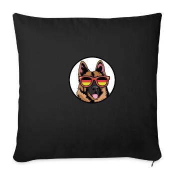Cool berger allemand amoureux des animaux poison - Housse de coussin décorative 45 x 45 cm - noir - Devant