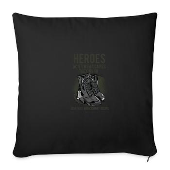 Heroes don't wear capes, they wear dog scarves - Sofa pillowcase 17,3'' x 17,3'' (45 x 45 cm) - black - Front