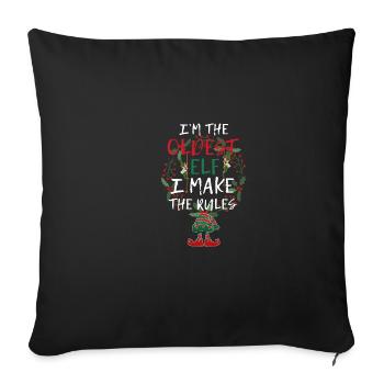 I am the oldest Elf Family Matching Christmas - Sofa pillowcase 17,3'' x 17,3'' (45 x 45 cm) - black - Front