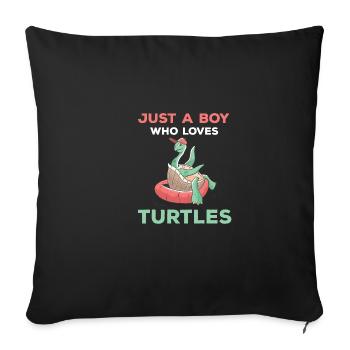 Only one cub, the sea turtle ocean animal lu - Sofa pillowcase 17,3'' x 17,3'' (45 x 45 cm) - black - Front