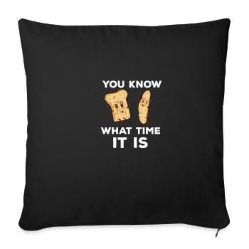 Vous savez drôles de gourmets quelle heure il est - Housse de coussin décorative 45 x 45 cm - noir - Devant