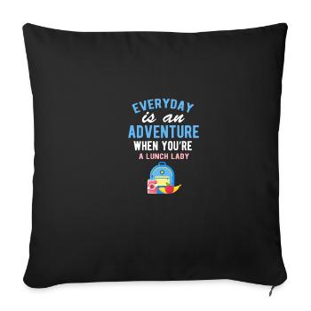Lustiges Zitat mit Mittags-Lunch-Lady Holiday Scho - Sofakissenbezug 45 x 45 cm - Schwarz - Vorne