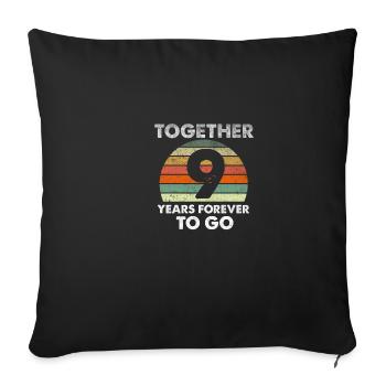 Neun Jahre Hochzeitstag Vintage - Sofakissenbezug 45 x 45 cm - Schwarz - Vorne