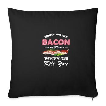 Drôles d’amateurs de nourriture citent les femmes péché - Housse de coussin décorative 45 x 45 cm - noir - Devant