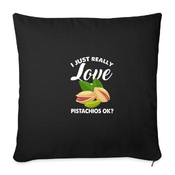 J’adore les pistaches drôle citation pistaches wirkli - Housse de coussin décorative 45 x 45 cm - noir - Devant