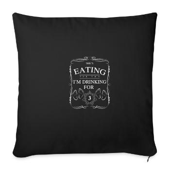 Pregnancy announcement they eat I drink - Sofa pillowcase 17,3'' x 17,3'' (45 x 45 cm) - black - Front