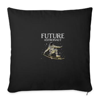 Funny desperate astronaut with planet and sk - Sofa pillowcase 17,3'' x 17,3'' (45 x 45 cm) - black - Front