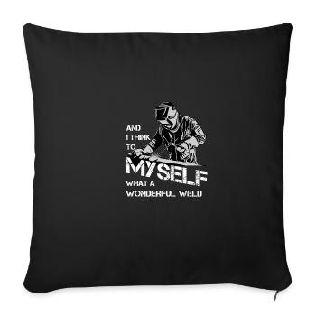 Imagine what a wonderful pig - Sofa pillowcase 17,3'' x 17,3'' (45 x 45 cm) - black - Front
