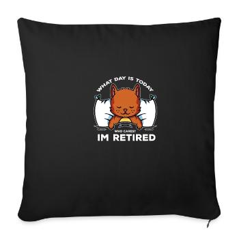 Quel jour est drôle citation aujourd’hui, qui est intéressé - Housse de coussin décorative 45 x 45 cm - noir - Devant