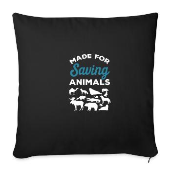 Rescue of animals funny quote animal rescuer - Sofa pillowcase 17,3'' x 17,3'' (45 x 45 cm) - black - Front