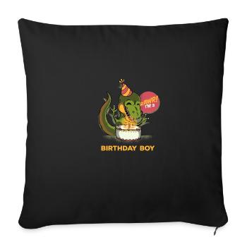 Children 3 Year Old T Rex Dinosaur 3rd Bday Boy T - Sofa pillowcase 17,3'' x 17,3'' (45 x 45 cm) - black - Front