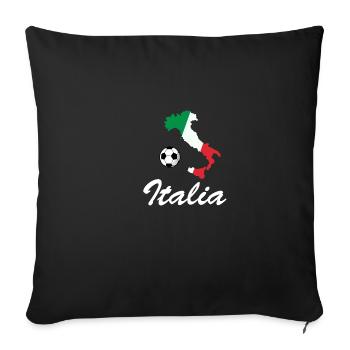 Italy Maps Football Forzaazurri Italian - Sofa pillowcase 17,3'' x 17,3'' (45 x 45 cm) - black - Front