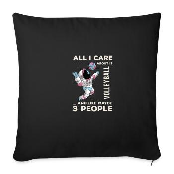 Ich kümmere mich um Volleyball Fous Footd 3 People - Sofakissenbezug 45 x 45 cm - Schwarz - Vorne