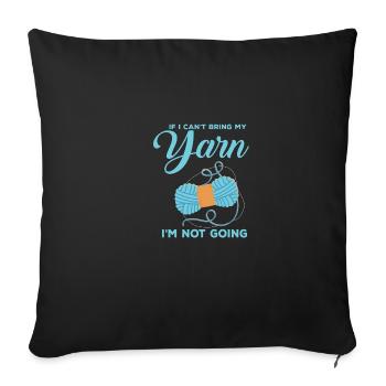 Citation drôle Crochet Fil à tricoter - Housse de coussin décorative 45 x 45 cm - noir - Devant
